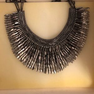 Stella & Dot Silver Pegasus Statement Necklace RARE